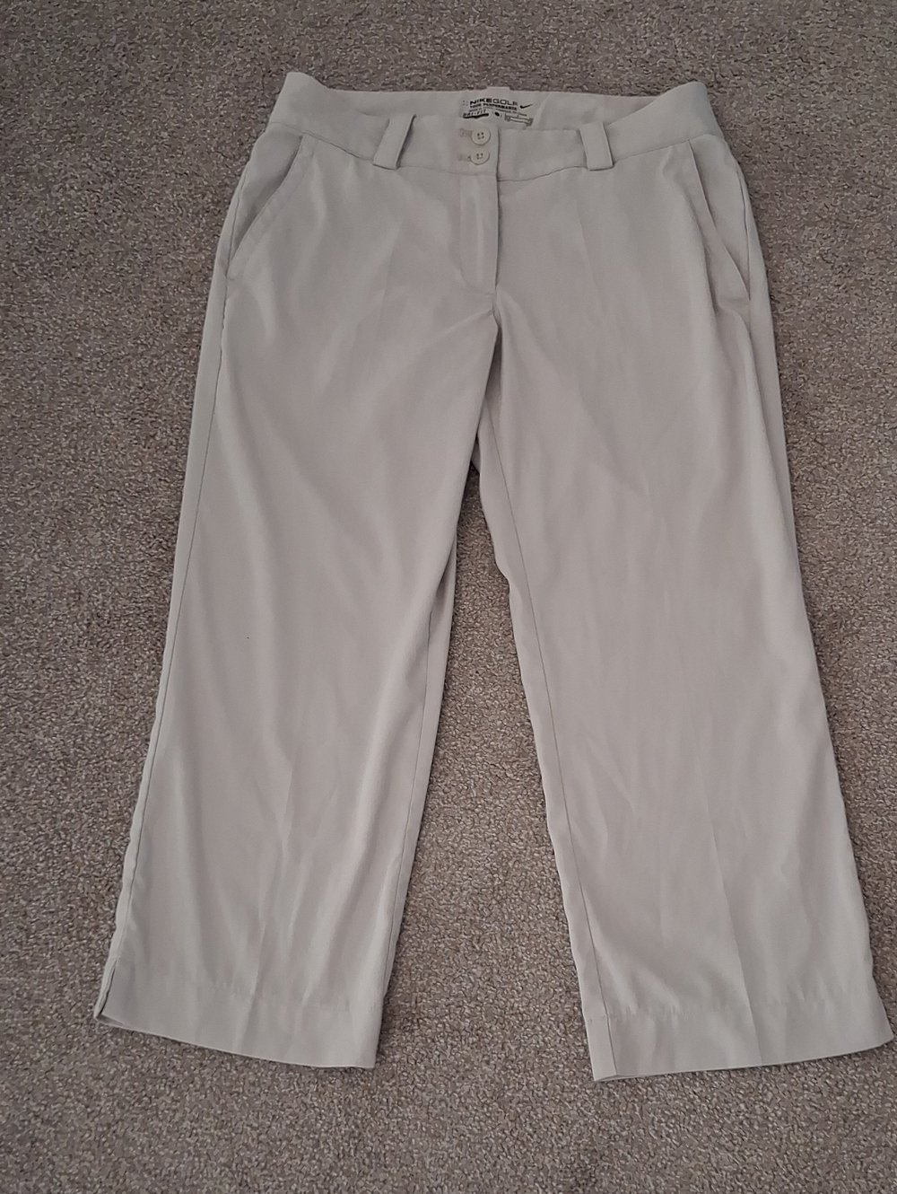 Nike Golf Tour Performance Cream Color Dri-Fit Golf Pants - Women's Capri's 4
